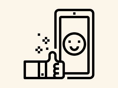 happy smartphone user icon