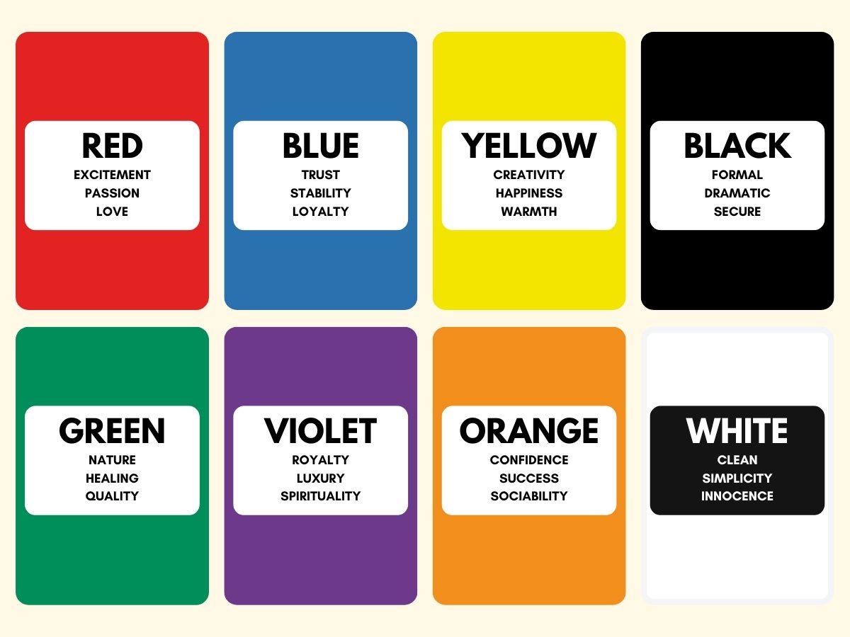 colour psychology in ui design with different colours representing different meaning and sentiments